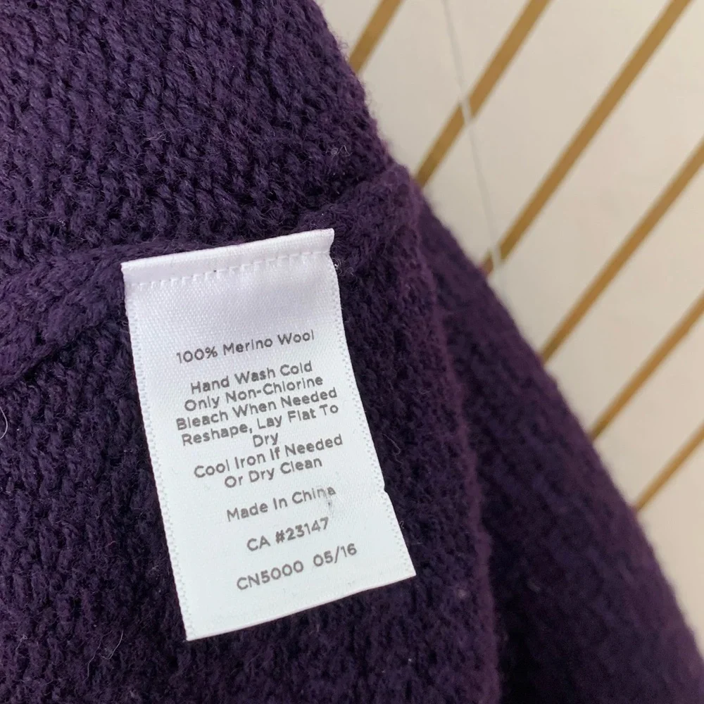 Talbots 100% Merino Wool Tight knit cardigan button front button sleeve jacket L - Picture 5 of 9